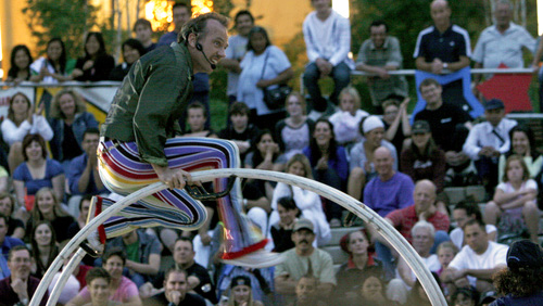 Dominique Major and Martin Varallo - Mat Velvet and Charlie performing at the World Busker Festival in Christchurch, New Zealnad, 2008